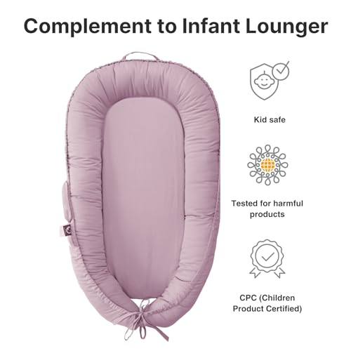 Image of Infant Lounger Cover, 100% Organic Cotton, Newborn Essentials, Baby Gifts | Cover Only (LavenderBlush)