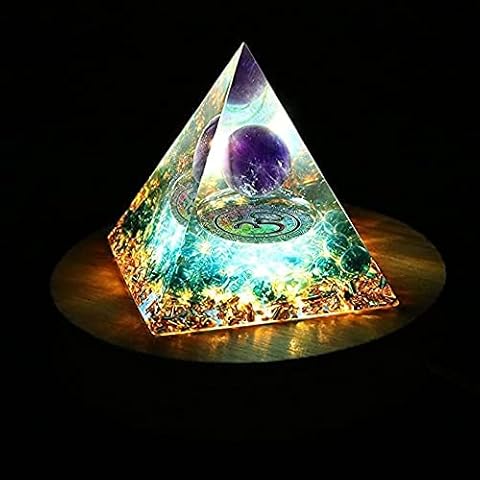 Healing Natural Crystals Chakra Crystal Pyramid Stones Obsidian Crystal Orgone Pyramid Crystal Positive Energy Generator Healing Chakra Pyramid for Protection 5cm Cover