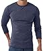 Sailwind Mens Thermal Underwear Long Sleeve Shirts Wool Base Layer Crewneck Top Gray Blue