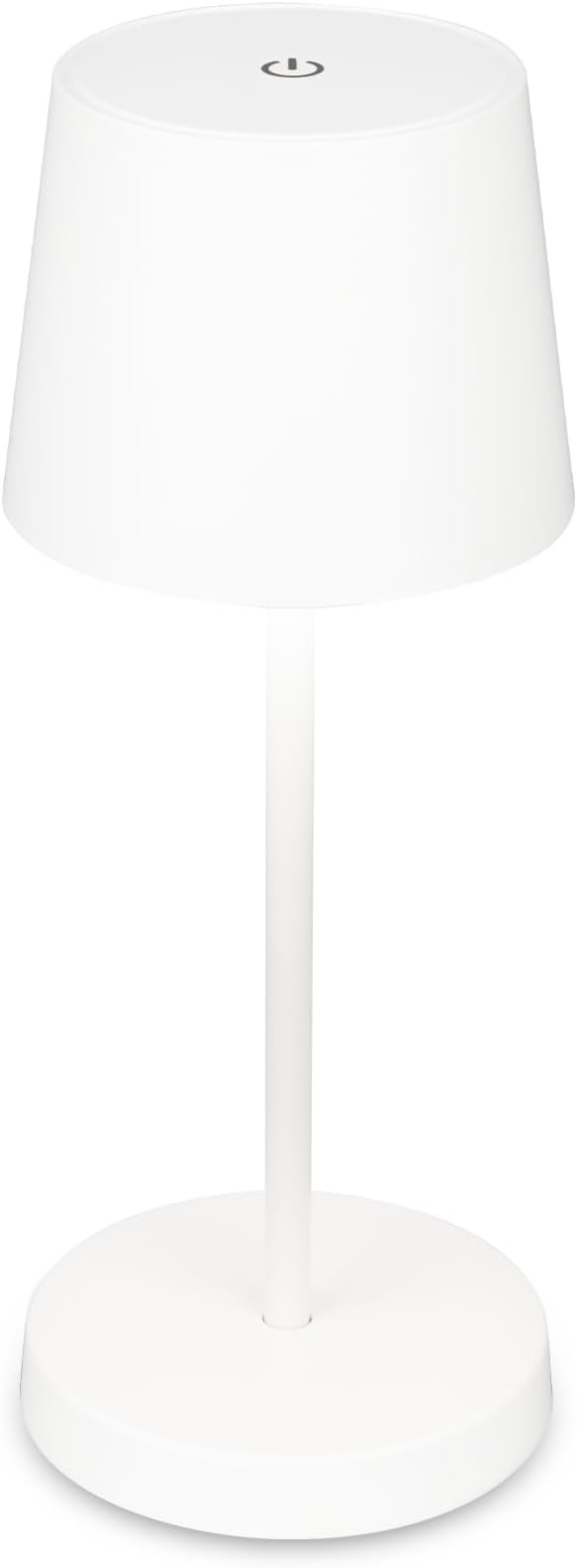 BRILONER - LED Tischlampe Kabellos, Dimmbare Nachttischlampe Touch, Schreibtischlampe, Leselampe, Tischleuchte Outdoor und Indoor, USB-C, Camping Lampe, Warmweißes Licht, Weiß, 10,5x26 cm