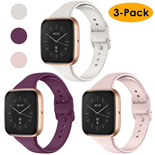 CAVN 3 Pcs Sport Bands Compatible with Fitbit Versa 2 / Versa/Versa Lite