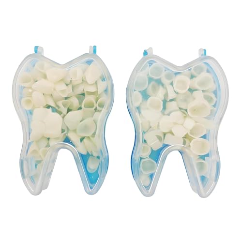 Image of Temporary Tooth Veneer Crowns Kit - 100PCS /Box (50 Anterior + 50 Posterior) - DIY Fake Teeth Cap for Missing Teeth & Natural-Looking Smile Restoration for Holiday Cosplay