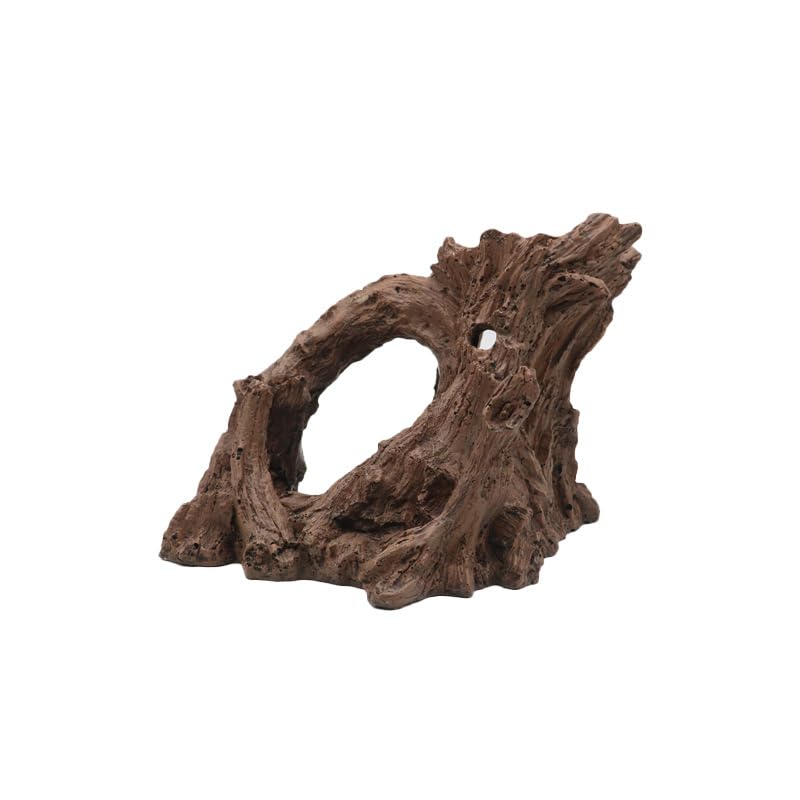 Decoración de Acuario de Madera hundida de Resina, Adornos de decoración de peceras, decoración de Paisaje Oculto de Reptiles, Accesorios de Acuario, 6,3 x 5,5 x 5,5 Pulgadas