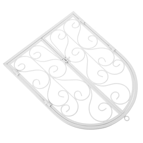 Cadre de fenêtre arqué décoration murale rustique fer forgé blanc extérieur