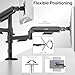 VIVO 17 to 32 inch Dual Pneumatic Monitor Mount, 2 Pneumatic Arms, Adjustable Swivel, Rotation, Heavy Duty VESA Desk Stand with C-clamp, Grommet, Max VESA 100x100, Black, STAND-V002K