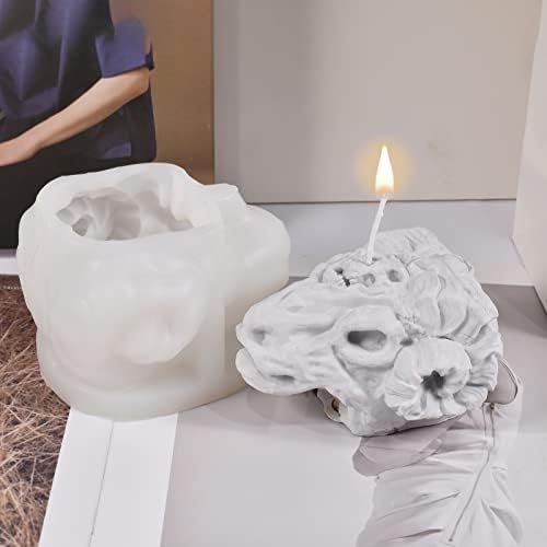 3D Skull Mold Skull Sheep Candle Mold Sheep Soap Mold Animal Mold Skull Candle Mold Silicone Mold for Resin Candle Mold Clay Mold Soap Mold Candle Making Mold Making Molds Craft Supplies Ghost Mold