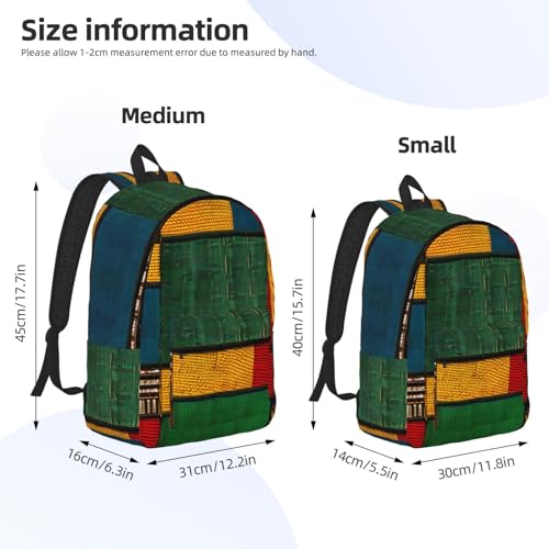 African Style Patchwork Print Stylish Canvas Backpack For Men And Women, Perfect For Travel,Work,And Everyday Use4