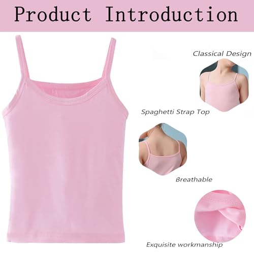Kids Camisoles 2-8 Years 4PK | Lightweight Layering Tops, Moisture-Wicking Stretchy Undershirts2