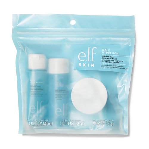e.l.f. SKIN Holy Hydration! The Essentials Mini Kit, Reiniger, Toner & Feuchtigkeitscreme für hydratisierte & ausgeglichene Haut, reisefreundlich, vegan & tierversuchsfrei – Bild 4
