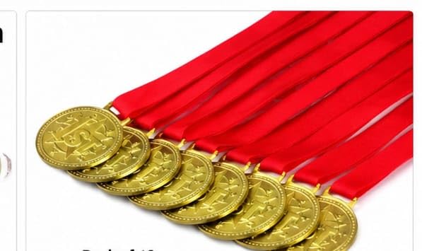 1st Winner Gold Medals Pack of 12 with Ribbons | Premium Metal First Prize Award Medals | Sports Competition, School Events, Marathon, Tournament & Prize Distribution (2)-picture-10