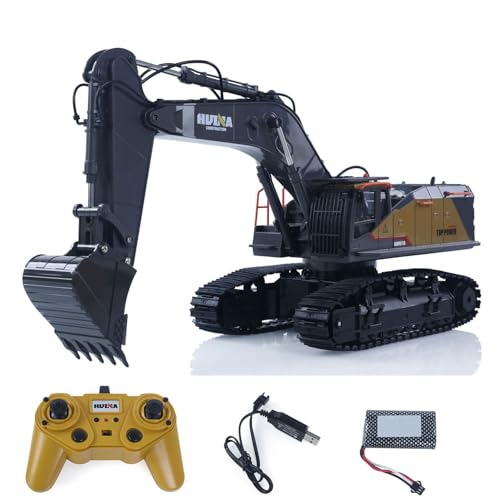 TOUCAN RC HOBBY HUINA 1/14 592 RC   Excavadora de orugas modelo de coche de regalo 2.4G sonido de luz de radio, US en stock