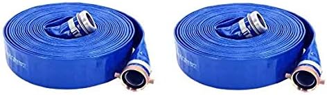 PVC Discharge Hose Assembly, Blue, 2" Male X Female NPSM, 65 psi Max Pressure, 50' Length, 2" ID (2-(Pack))