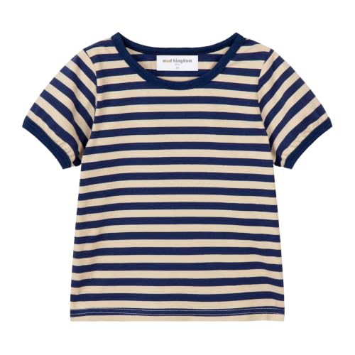 Image of Mud Kingdom Boys Girls T-Shirts Rainbow Stripe Cotton Unisex Top