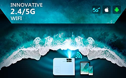 GXX G1 Outdoor Projector for Movies, 9500 LUX Portable Projector 5G WiFi FHD 1080P Projector Support 4K Home Theater Synchronize Smartphone Screens Compatible with Phone HDMI TV Stick PS5 GXX G1 Outdoor Projector for Movies, 9500 LUX Portable Projector 5G WiFi FHD 1080P Projector Support 4K Home Theater Synchronize Smartphone Screens Compatible with Phone HDMI TV Stick PS5