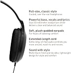 Panasonic Full-Size Over-Ear Wired Long-Cord Headphones - 4.1x 7.2X 7.6, Black (RP-HT161-K)