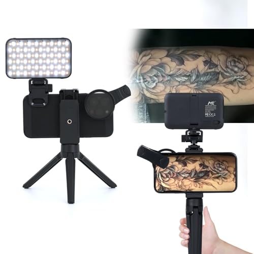 Image of 120 Led Tattoo Light Kit Tattoo Equipment and Supplies Remove Glare Tattoo Photography Video Lights with Clip with LED Beads and CPL Filter Lens for Taking Tattoo Photos