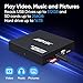 4K@30Hz Media Player with Dual HDMI, AV/VGA Output, 4K HDMI Splitter, Digital MP4 Player for 14TB HDD/512G USB/256G SD Card/H.265 MP4, Remote Control for MP3 AVI