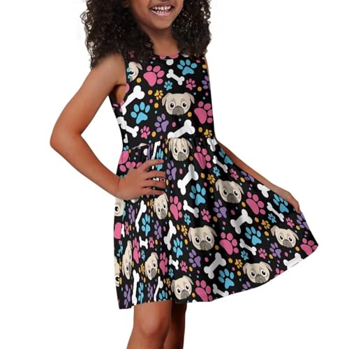Loose Fit Summer Floral Sundress Girls Sleeveless Swing Cute Hawaiian Dress with Pockets4