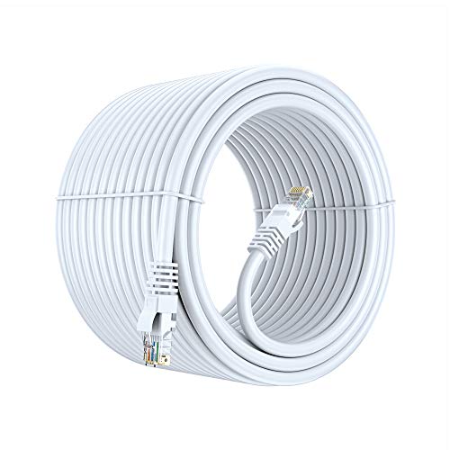 Crazy Clearance Ethernet Cable 200 Ft Pure Copper UL Listed LAN Utp, Cat 6 RJ45 Network Internet Cable White 200Ft