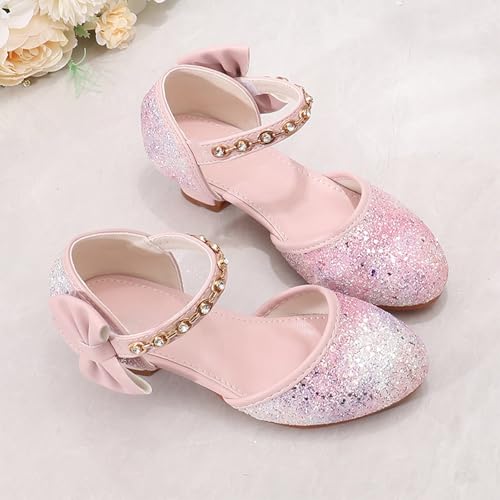 IWIHMIV Girls Dressy Sandals Toddler Girl Princess Shoes Chunky Low Heel Close Toe Ankle Strap Dress Shoe Wedding Party2