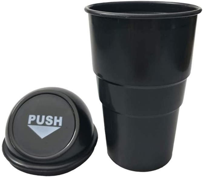 Mini Auto Car Garbage Can Automotive Vehicle Rubbish Bins, Small Trash Can Cup Holder for Bedroom Office Desk Home (Black 1 Pack)