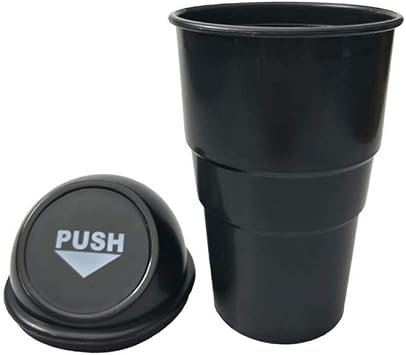 Mini Auto Car Garbage Can Automotive Vehicle Rubbish Bins, Small Trash Can Cup Holder for Bedroom Office Desk Home (Black 1 Pack)