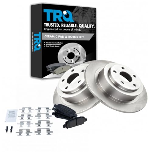 Image of TRQ Rear Brake Pad and Rotor Set Ceramic Vented Rotors