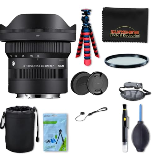 Image of Sigma 10-18mm f2.8 DC DN Contemporary Lens for Sony E with Sunshine Photo Professional Bundle - 4 Years USA Manufacturer Warranty