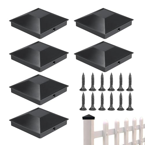 Tapa de cerca - Tapas para postes, protección contra la intemperie de 9 cm para postes - 6 piezas de tapas 4x4 resistentes a los rayos UV hechas de PP para postes de madera con un diseño elegante, ide