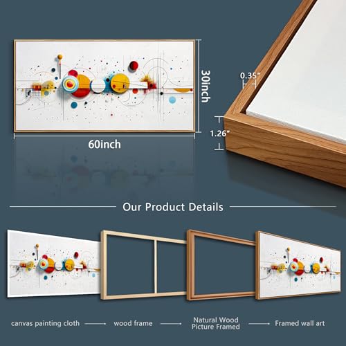 KELIYUAN Large Canvas Wall Art For Living Room Wall Decor For Bedroom Office Murals Decorations Abstract Geometric Drawing Artwork Pictures For Modern Home Decoration Aesthetics Wood Framed 30"X60"