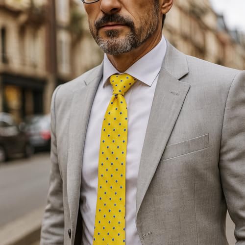 Image of KissTies Mens Necktie Polka Dot Ties For Men Classic Dressing Tie + Gift Box