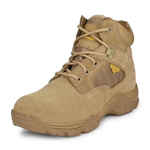 Image of Mikaasa Men's Assault Sky Weight Hybrid 6.0 Side Zip Military and Tactical Work Boot - 6 Inches Combat Boots, Lightweight Comfortable Shoes, Durable and Breathable Desert, Motorbike Boot, Beige