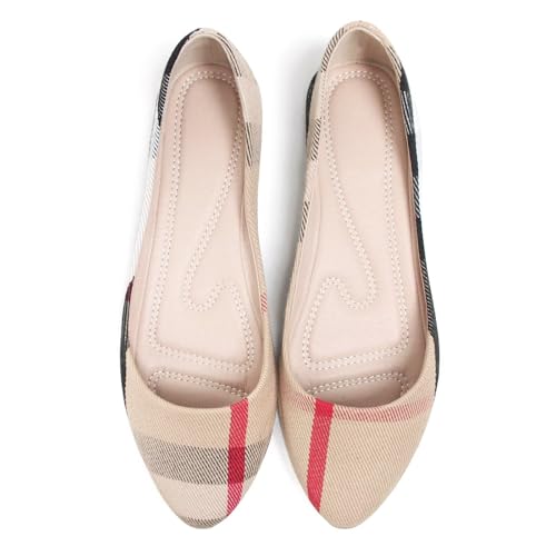 Image of Dear Time Women's Flats Pointed Toe Comfortable Dressy Multicolored Slip On Loafer Flats for Work