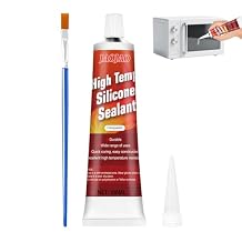 JAOJAO Heat Resistant Glue for Ovens, High Temp Glue Fireplace Sealant High Temp Caulk Fast Curing Excellent Temperature Resistance for Oven Grill Microwave Engines Exhaust Pipes 100ml, Transparent