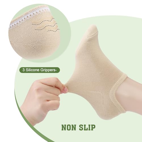 4/5 pairs No Show Socks for Women Men, Bamboo Rayon Non-Slip Breathable Low Cut Casual invisable Socks for Sneakers Loafers3