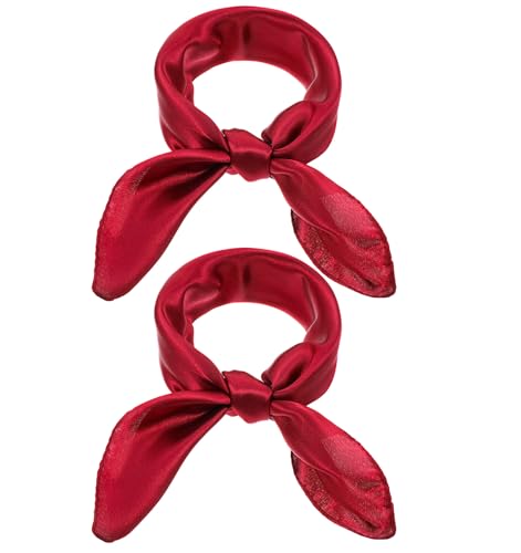 2Pcs Red Neck Scarf for Women, Red Hair Scarf 23.6