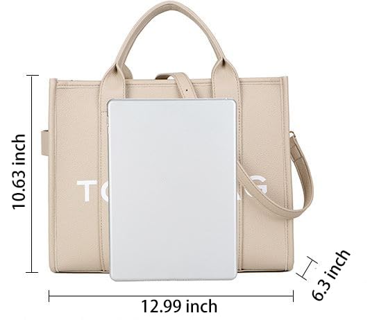 Bolso tote grande de cuero sintético para mujer miniatura 4