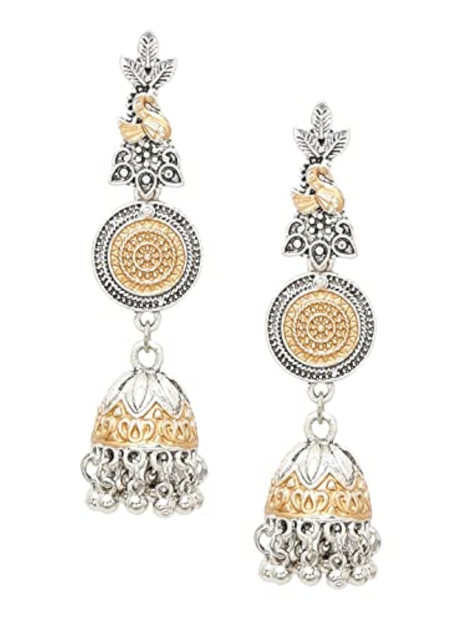 Oxidised Silver Jhumka Earrings for Women (Style 2)
