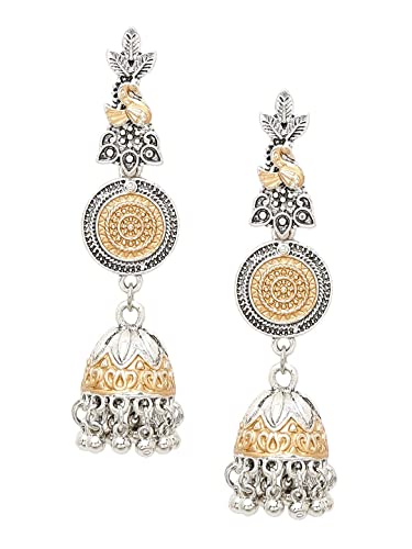 Oxidised Silver Jhumka Earrings for Women (Style 2)