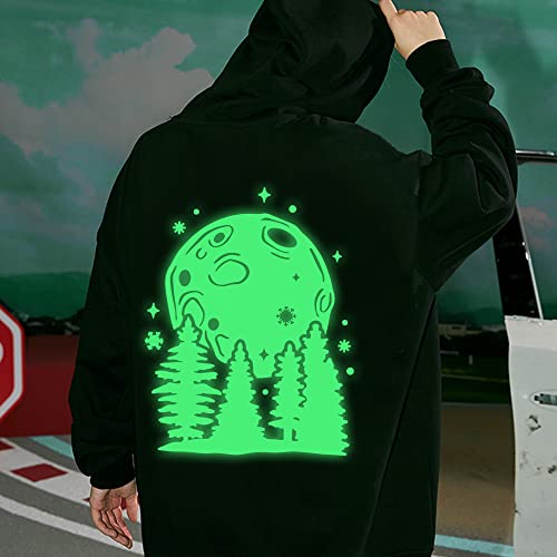 Image of HTVVETUR Glow in The Dark HTV Heat Transfer Vinyl Roll 12 Inch by 5 Feet Iron on DIY for T-Shirt PU Stretch Elastic HTV Vinyl (Dark in Glow Green, 5FT)
