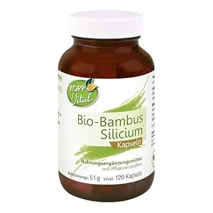 KOPP Vital® Bio-Bambus Silicium Kapseln 51 g – 1 x 120 Kapseln – Apothekenqualität – Bio-Qualität – Premium Silicium & Rohstoffe – pflanzliche Kapselhülle