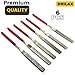 Drilax 6-Pc Diamond File Set – Flat Hand Files (Grits 40, 80, 150, 240, 400, 600) | Heavy-Duty Diamond Files for Glass, Jewelry & Stone Carving | Precision Sharpening & Finishing Tools
