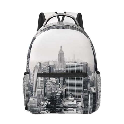 Sac à dos écolière New York noir et blanc pour filles étanche