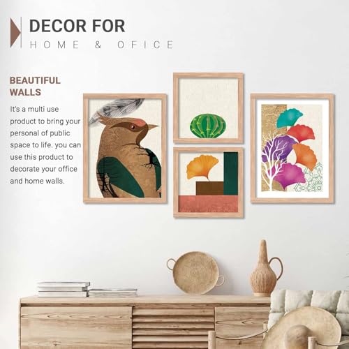 Image of kotart Paintings Set of 4 Modern Art Framed Paintings for Wall Decoration - Framed Wall Posters /Painting for Living Room Bedroom with Frame -Set of 4 (Art 7, Big (13x17 or 13x13 inch))