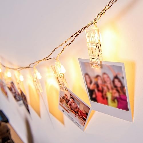 Cordão de Luz - Varal de Fotos com Prendedores Led - 2 Pilhas Aa - 10 Pregadores