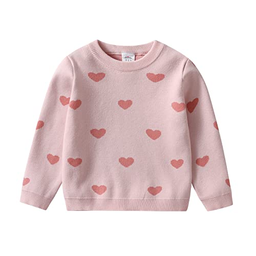 Image of VIKITA Toddler Girls Pullover Sweater Comfy Long Sleeve Crewneck Cute Daily Wear Back to School