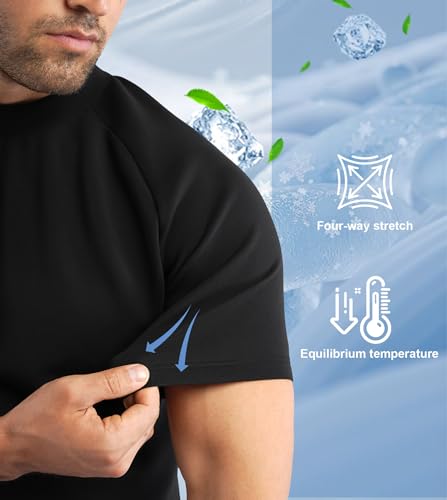 Fioboc Men's Premium Soft T-Shirts Modal Crew Neck Tees Heavyweight Cooling Short Sleeve Casual Classic Tee Shirt for Men4