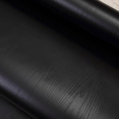 image for F&U Black Wood Grain Wall Paper Vinyl Self Adhesive Shelf Liner Coveri