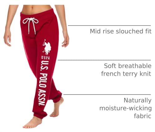 Image of U.S. POLO ASSN. Womens Sweatpants - Women Joggers Sweats with Logo Print - French Terry Poly-Cotton