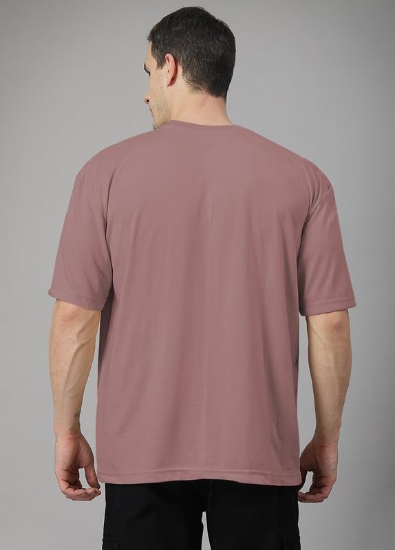 Image of CHKOKKO Oversized Tshirt for man Solid Classic Round Neck Loose Fit Half Sleeve Soft and Comfortable Casual Stylish wear for Summer